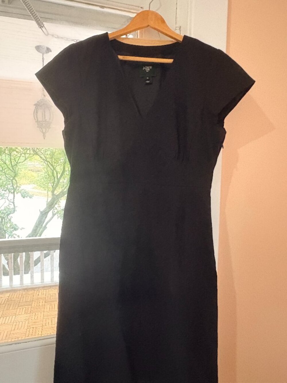 J. Crew Suiting dark grey v-neck wool sheath dress